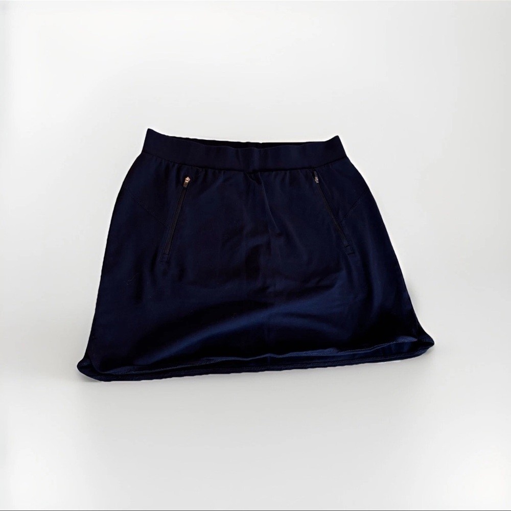 T By Talbots Everyday Yoga Skort Navy Stretch Comfort Pockets Skirt Size MP‎ 16"